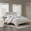 3pc Taupe Medallions & Scroll Pattern Textured Comforter AND Decorative Shams (Suzanna-Taupe)