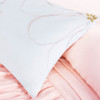 Blush Pink Reversible Flowing Ruffles Comforter Set AND Decorative Pillows (Waterfall-Blush)