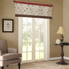 Spice Beige & Brown Embroidered Floral Window Valance - Rod Pocket (Serene-Spice-val)