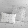 Grey on Grey Cotton Tufts Comforter Set AND Decorative Pillows (Brooklyn-Grey)