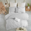 Grey on Grey Cotton Tufts Comforter Set AND Decorative Pillows (Brooklyn-Grey)