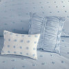 Blue on Blue Cotton Tufts Comforter Set AND Decorative Pillows (Brooklyn-Blue)