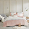 7pc Blush Pink Ivory & Grey Tufted Dots Comforter AND Decorative Pillows (Myla-Blush)