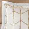 Ivory & Metallic Gold Geometric Duvet Cover Set AND Decorative Pillows (Raina-Ivory/Gold-duv)