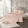 3pc Blush Pink Cotton Chenille Medallion Comforter AND Decorative Shams (Laetitia-Blush)