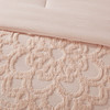 3pc Blush Pink Cotton Chenille Medallion Comforter AND Decorative Shams (Laetitia-Blush)