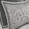 8pc Silver & Grey Textured Jacquard Comforter Set AND Decorative Pillows (Odette-Silver)