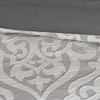 8pc Silver & Grey Textured Jacquard Comforter Set AND Decorative Pillows (Odette-Silver)