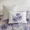 7pc Purple Floral Watercolor Print Comforter Set AND Decorative Pillows (Enza-Purple)