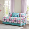 6pc Purple Pink & Teal Large Polka Dots Daybed Set AND Decorative Pillow (Carly-Purple-DB )