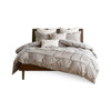 3pc Charcoal Grey 200TC Cotton Comforter AND Decorative Shams (Masie-Grey)