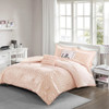 Blush Pink & Metallic Gold Reversible Comforter Set AND Decorative Pillows (Zoey-Blush/Rosegold)