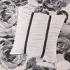 Black & Off White Reversible Floral Print Comforter Set AND Decorative Pillows (Dorsey-Black/White)