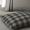 Grey & Black Reversible Buffalo Check Comforter AND Decorative Shams (Oxford-Grey)