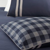 Navy Blue & Grey Reversible Buffalo Check Comforter AND Decorative Shams (Oxford-Navy)