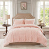 Blush Pink Faux Mohair Reversible Comforter AND Decorative Shams (Nova-Blush)