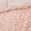 Blush Pink Faux Mohair Reversible Comforter AND Decorative Shams (Nova-Blush)