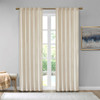 Set of 2 Ivory Soft Velvet BLACKOUT Window Panels - Room Darkening (Colt-Ivory-window)