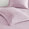 Purple & Metallic Silver Reversible Duvet Cover Set AND Decorative Pillows (Zoey-Purple/Silver-Duv)