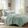 Tuscany Seafoam 3 Piece Reversible Scalloped Edge Coverlet Set (Tuscany -Seafoam-Cov)