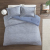 Space Dyed Blue Melange Cotton Jersey Knit Comforter Set (Space Dyed -Blue-Comf) 