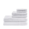  6 Piece White Spa Waffle Cotton Jacquard Towels Set (6 Piece -White Spa Waffle-Towels)
