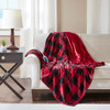 Oversized Red & Black HEATED Buffalo Checkered Throw Blanket - 60x70" (Jacob Heated-Red/Black-throw)