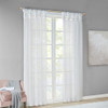 Set of 2 White Sheer Twist Tab Window Curtain Panels (Ceres-White-window)