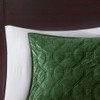 3pc Olive Green Velvety Soft Geometric Stitch Coverlet Quilt AND Decorative Shams (Harper-Olive-cov)