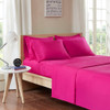 6pc Hot Pink Microfiber Sheet Set w/Side Storage Pockets - QUEEN (086569036674)