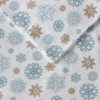 Tan Blue & White Wintry Snowflakes Cotton Flannel Printed Sheet Set (Cozy Flannel-Tan/Blue Snowflakes)