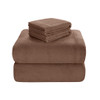 4pc Brown FULL Soloft Micro Plush Sheet Set (675716225698)