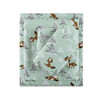 Seafoam Green Brown & White Foxes Cotton Flannel Printed Sheet Set (Cozy Soft Cotton-Seafoam Foxes)
