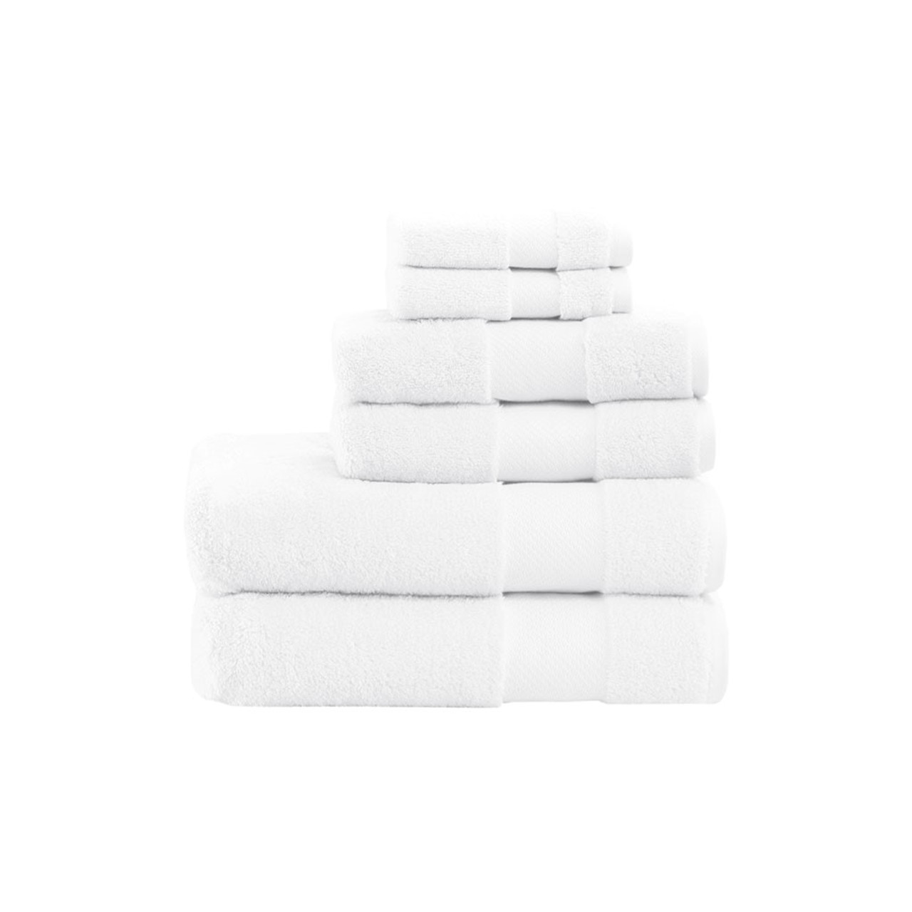 Turkish White 6 Piece Bath Towel Set (Turkish -White-Towel)
