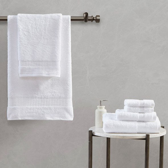 6pc White 100% Egyptian Cotton Towel Set (086569197788)