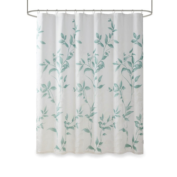 Cecily Seafoam Burnout Printed Shower Curtain (Cecily Seafoam-Shower)