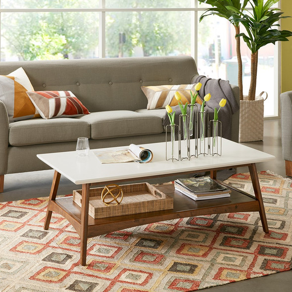 Parker Off-White/Pecan Coffee Table (Parker Off-White/Pecan-Coffee Table )