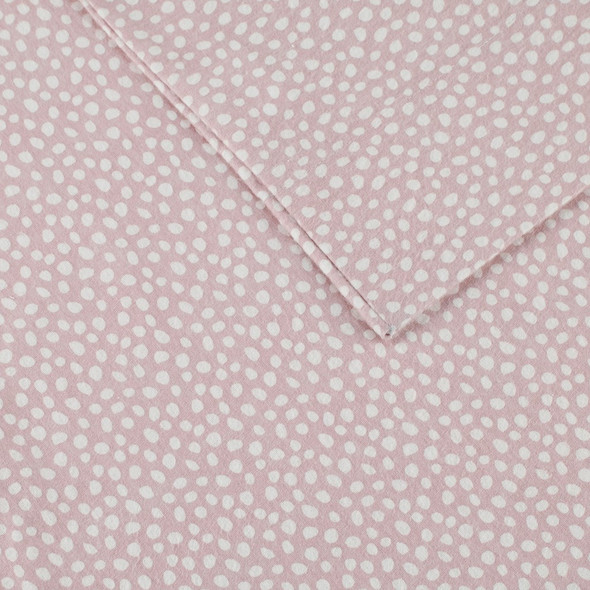 Blush Dots Printed 100% Cotton Flannel Sheet Set - TWIN (086569222596)