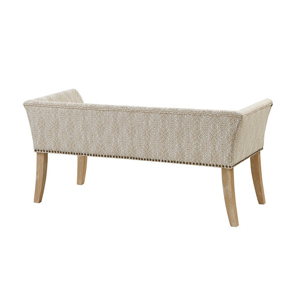 Taupe Upholstered Accent Bench w/Low Back & Flared Arms (Welburn-Taupe-Benches)