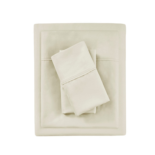 4pc Ivory 1000TC Temperature Regulating Antimicrobial Sheet Set (1000 TC Temperature-Ivory-Sheet Set)