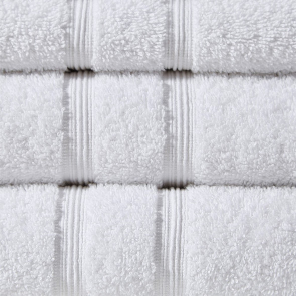 6pc White 100% Turkish Cotton 6 Piece Towel Set