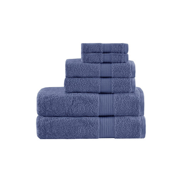 6pc Navy Exceptionally Soft Organic Cotton Towel Set (086569531964)