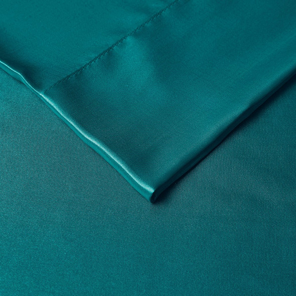 2-Pack Teal Silky High-Luster Satin Pillowcases (Satin Pillowcases-Teal)