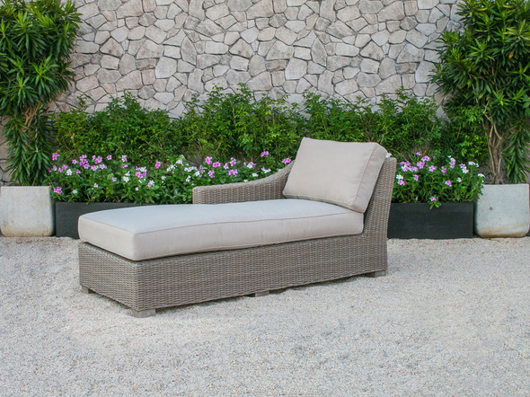 30" Aluminum  Wood  and Rattan Sectional Sofa Set