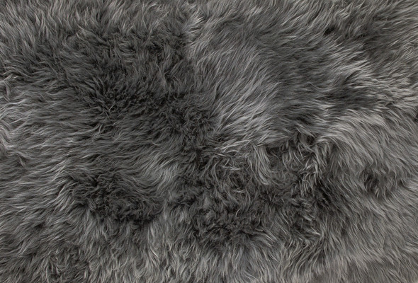 24" x 72" x 2" Gray Double Sheepskin - Area Rug