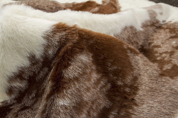 Brown and White Faux Hide Area Rug