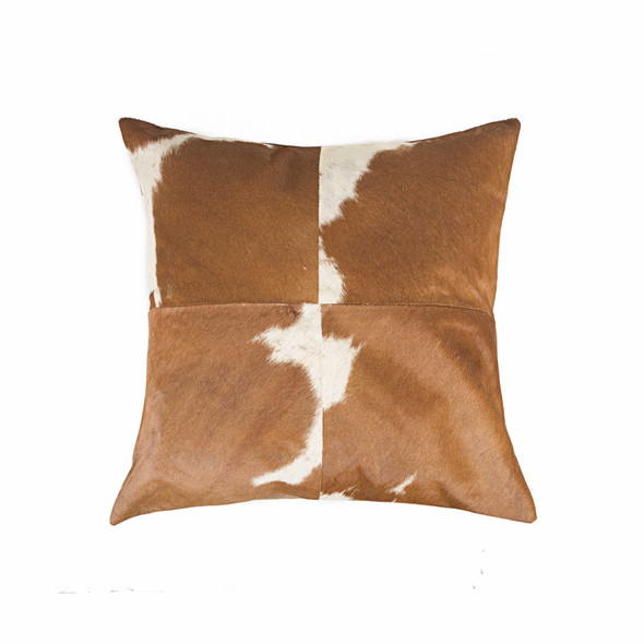 18" x 18" x 5" White And Brown Quattro  Pillow