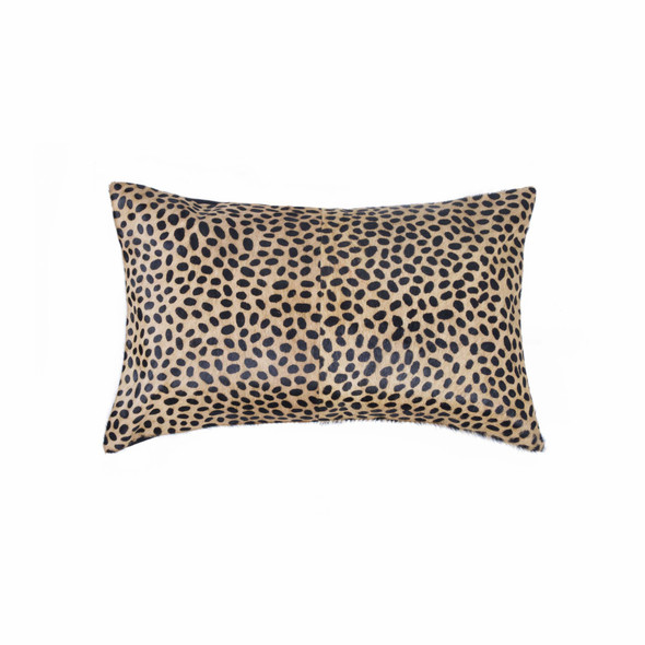 12" x 20" x 5" Cheetah Cowhide  Pillow