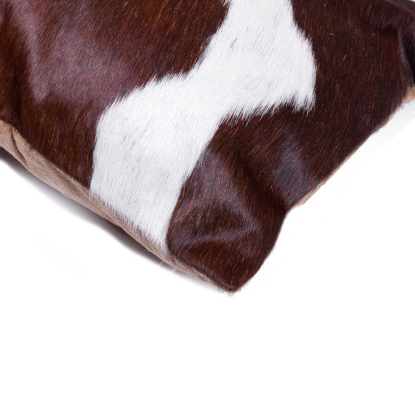 12" x 20" x 5" Chocolate And White Cowhide  Pillow 2 Pack