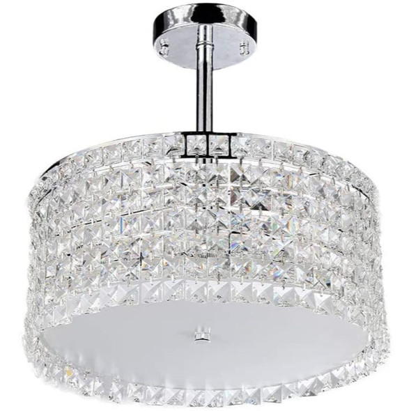 Garcia Chrome and Crystal Round 4-light Chandelier